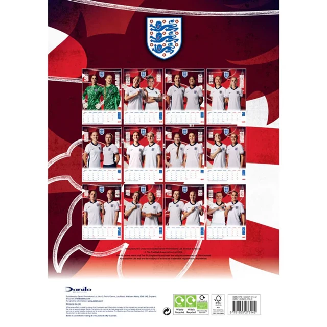 England Women Football 2025 A3 Calendar - 3