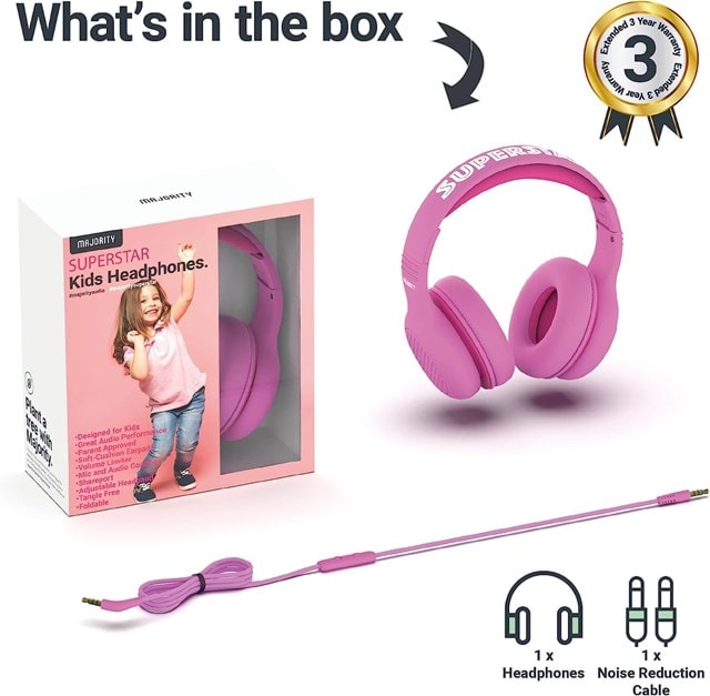 Majority Superstar Kids Pink Headphones - 8