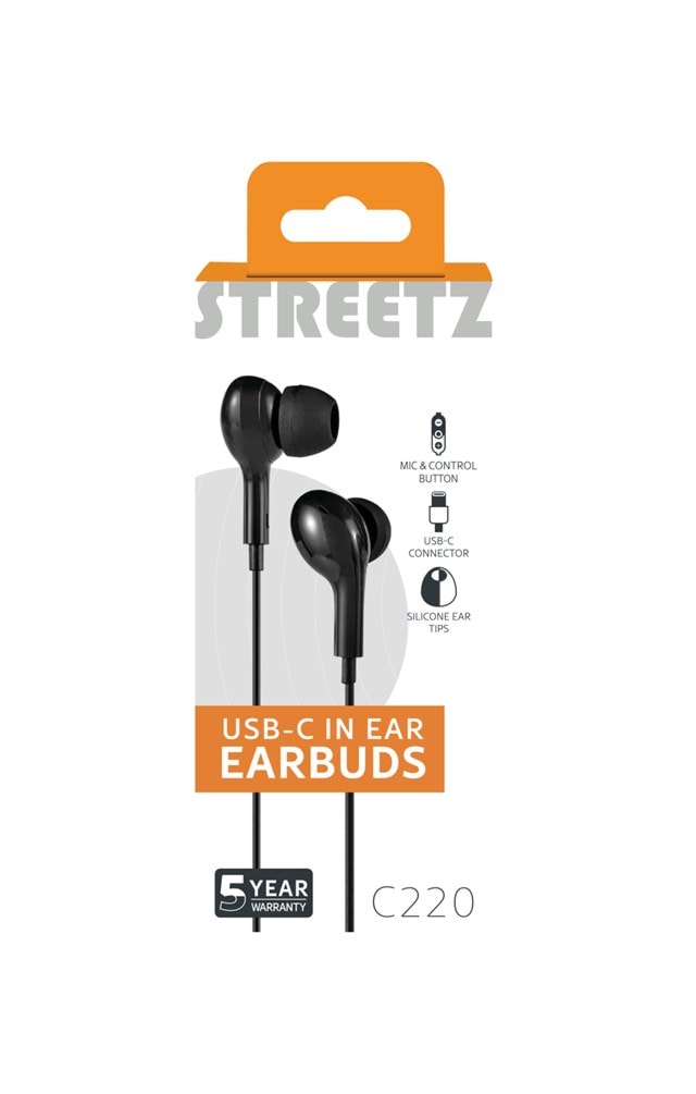 Streetz C220 Black USB-C Earphones - 6