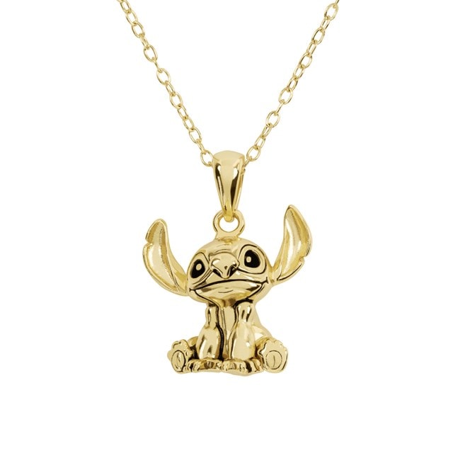 Gold Plated Sterling Silver Pendant Lilo & Stitch Necklace - 1