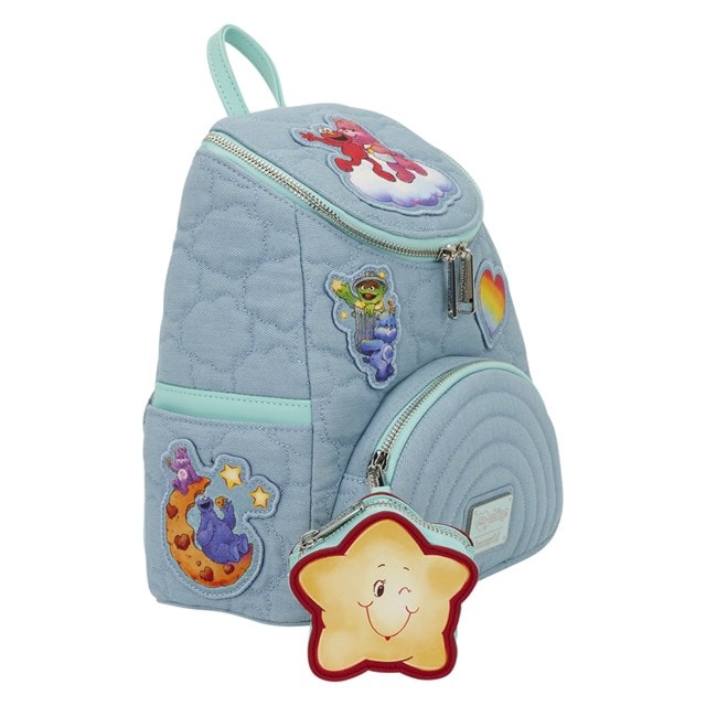 Care Bears X Sesame Street Denim Loungefly Mini Backpack With Coin Bag - 2