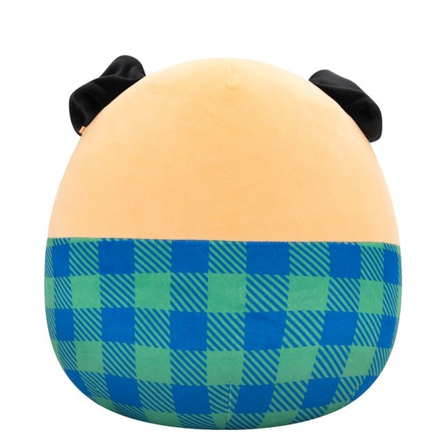 Prince Brown Pug In Green And Blue Flannel Shirt Squishmallows Plush - 3