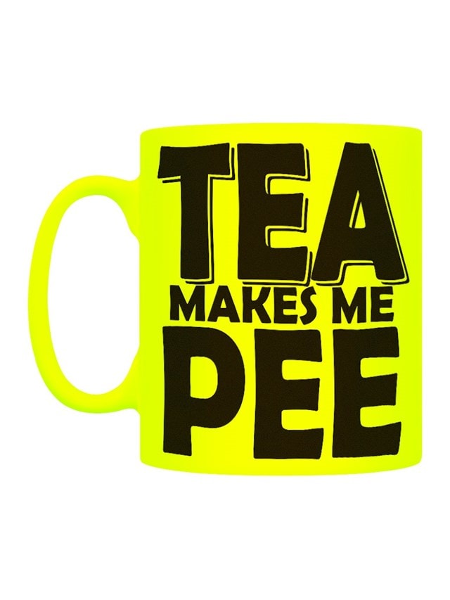Tea Makes Me Pee Neon Yellow Mug - 1