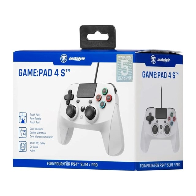 Snakebyte GAME:PAD 4S Wired Controller for PlayStation 4 - Grey - 5