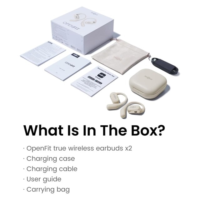 Shokz OpenFit Beige Open Ear True Wireless Bluetooth Earphones - 5