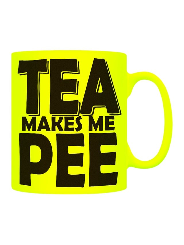 Tea Makes Me Pee Neon Yellow Mug - 2