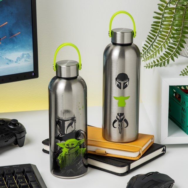 The Mandalorian & Grogu With Carry Loop Metal Water Bottle - 3