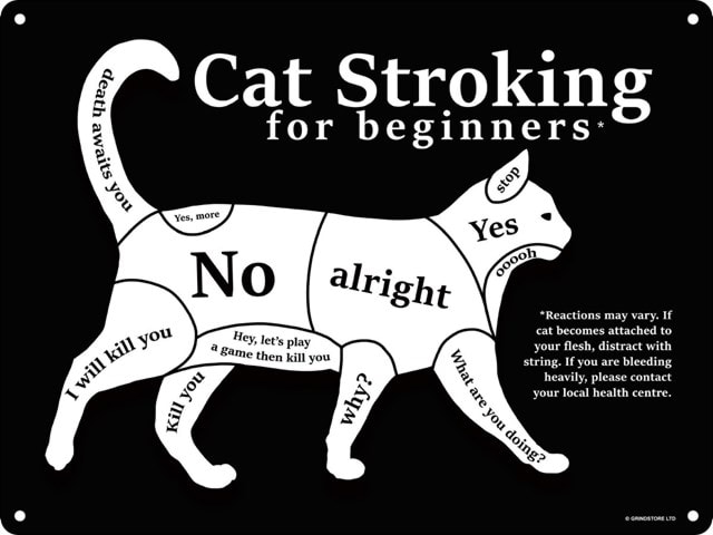Cat Stroking For Beginners Mini Tin Sign - 1
