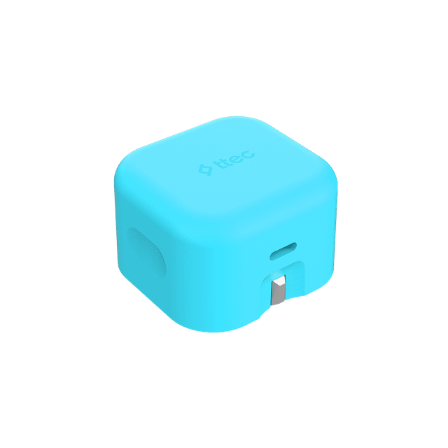 SmartCharger Pro Neon Blue 20W Wall Plug and USB-C Cable Pack - 7