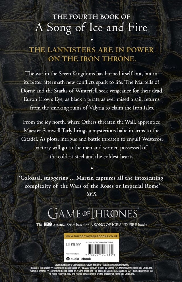 A Feast For Crows: Game of Thrones Book 4 Paperback By George R. R. Martin - 2
