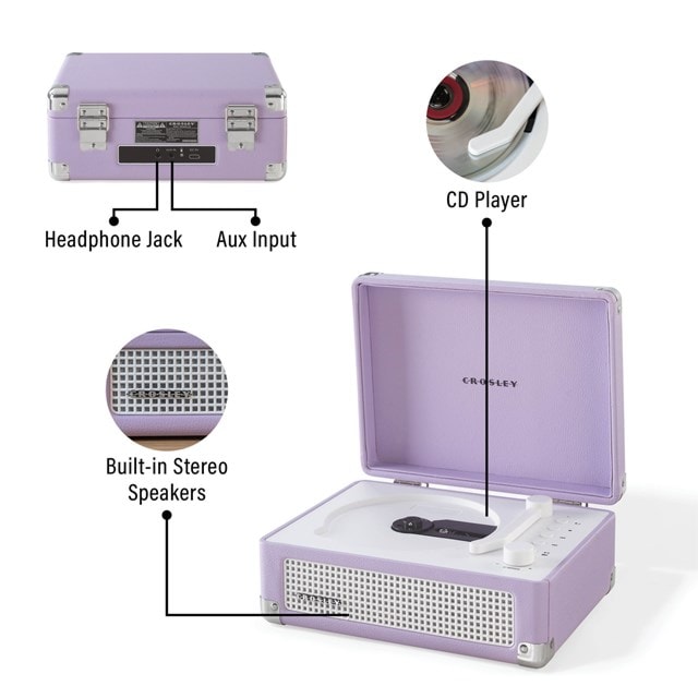 Crosley Cruiser CD Lavender Bluetooth CD Player - 4