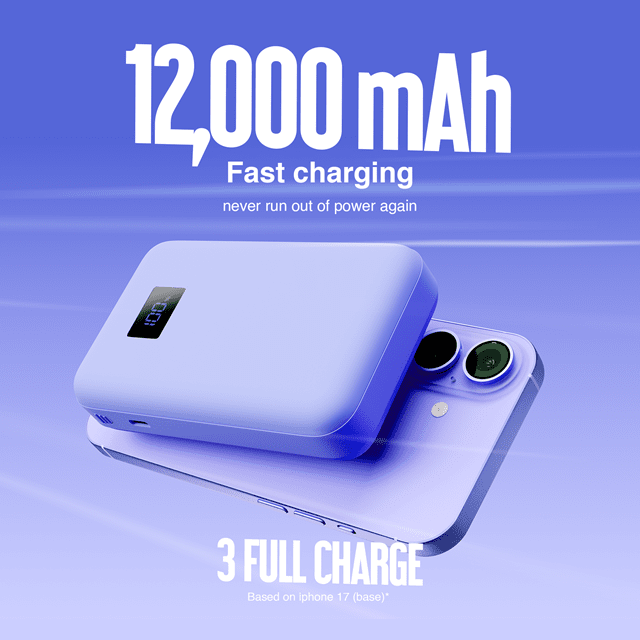 Juice 3 Charges Ultramarine 12000mAh Power Bank with Integrated Cable - 5