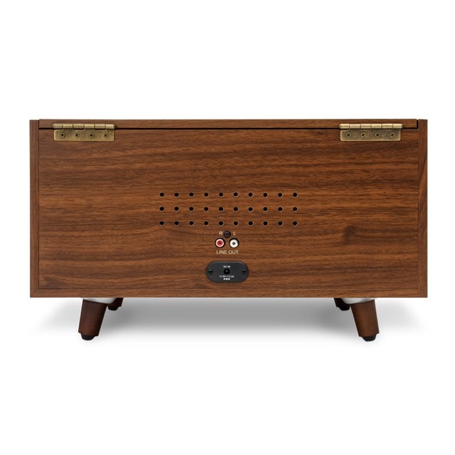 Victrola Century Walnut Bluetooth Turntable with Legs, Clock, CD & Cassette - 5