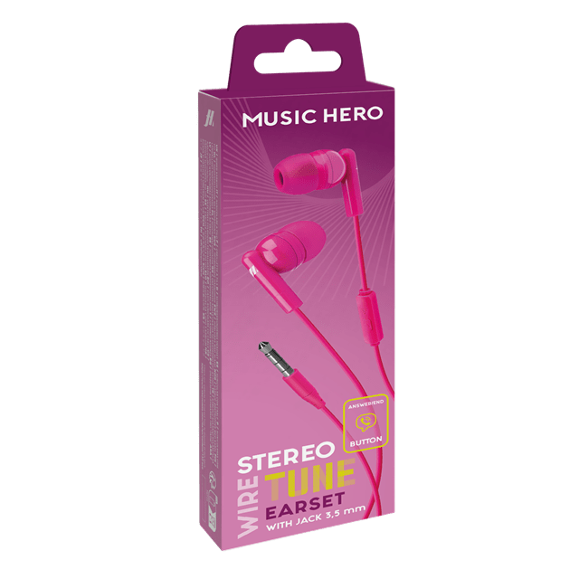 Music Hero Tune Pink Earphones - 3