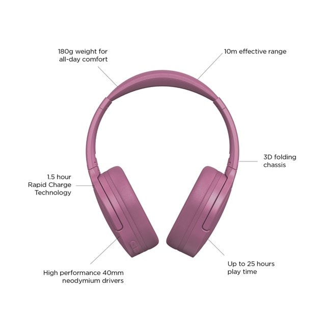 Roam Crux Crocus Pink Bluetooth Over Ear Headphones - 6