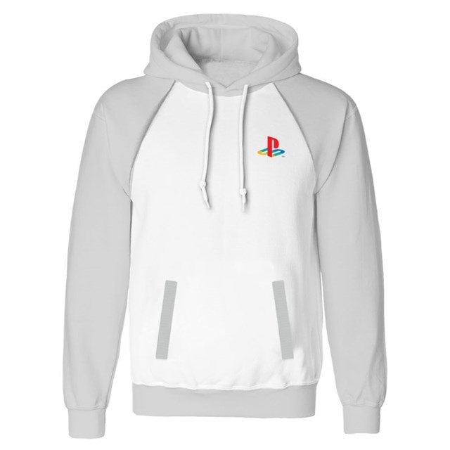 Playstation Logo Sleeve White and Grey Hoodie (Small) - 1
