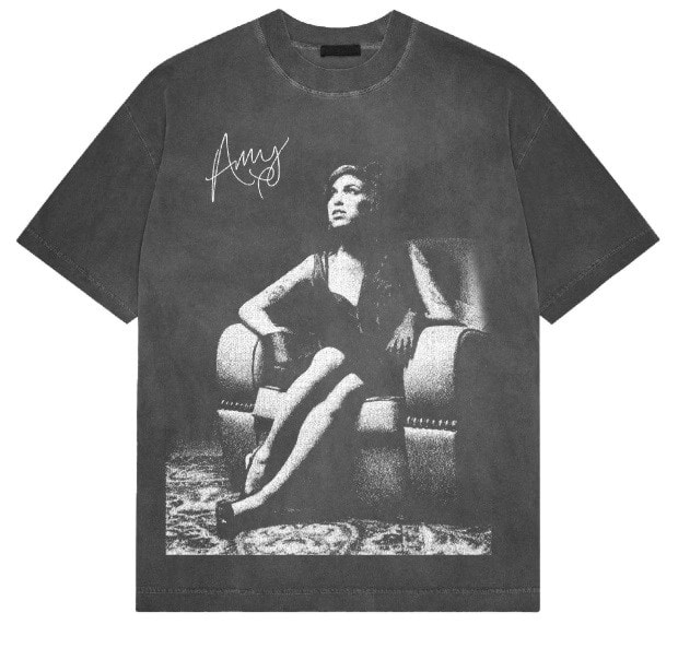 T-shirt Officiel Amy Winehouse - Motif Chaise - Coton Doux, Coupe Unisexe - Noir