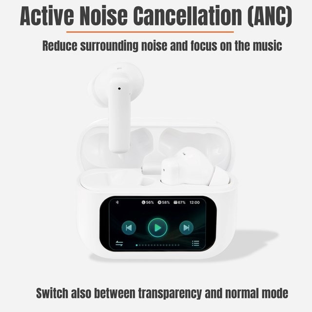 Streetz T600 White Active Noise Cancelling True Wireless Bluetooth Earphones - 2