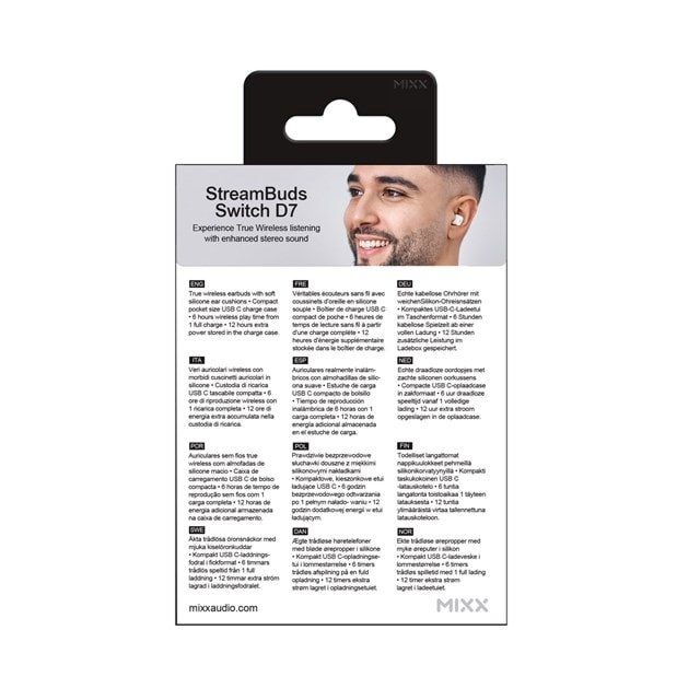 Mixx Audio StreamBuds Switch D7 White True Wireless Bluetooth Earphones - 8