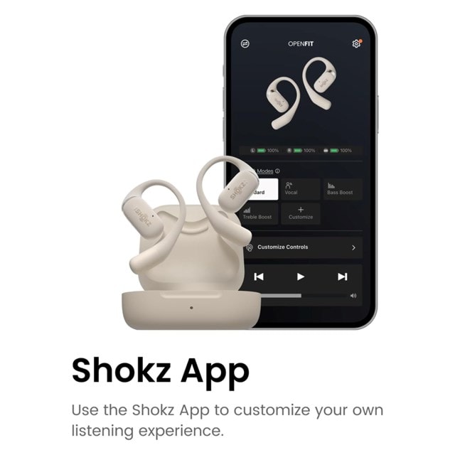 Shokz OpenFit Beige Open Ear True Wireless Bluetooth Earphones - 4