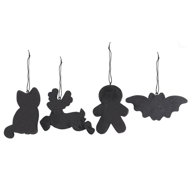 Black Creepy Skeleton Cookie Ornaments Set Of 4 - 2