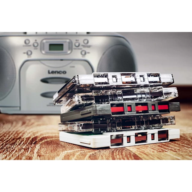 Lenco SCD-420SI Silver CD Player With Cassette & FM Radio - 6