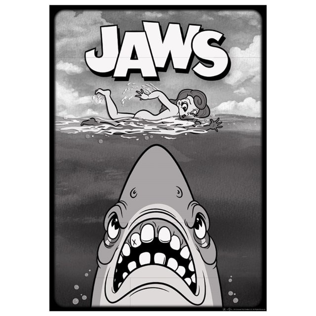 Jaws Cartoon Style A3 Wall Art - 1