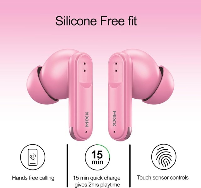 Mixx Audio StreamBuds Switch S7 Pink True Wireless Bluetooth Earphones - 2