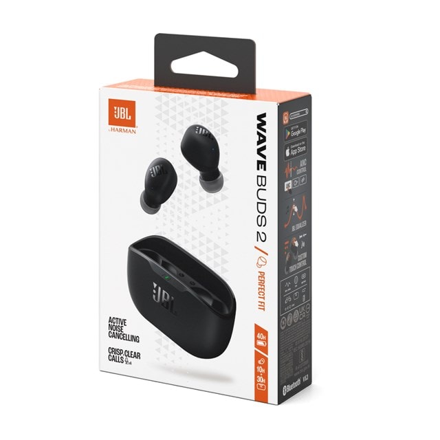 JBL Wave Buds 2 Black Noise Cancelling True Wireless Bluetooth Earphones - 8