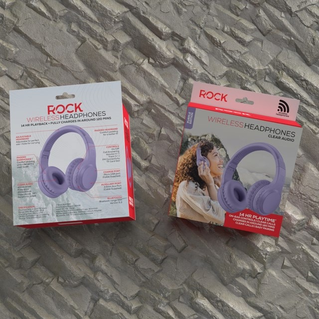Rock BT On-Ear Purple Bluetooth Headphones - 8