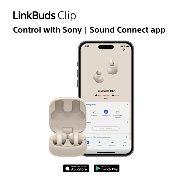Sony LinkBuds Clip Open Ear Black True Wireless Bluetooth Earphones - 10