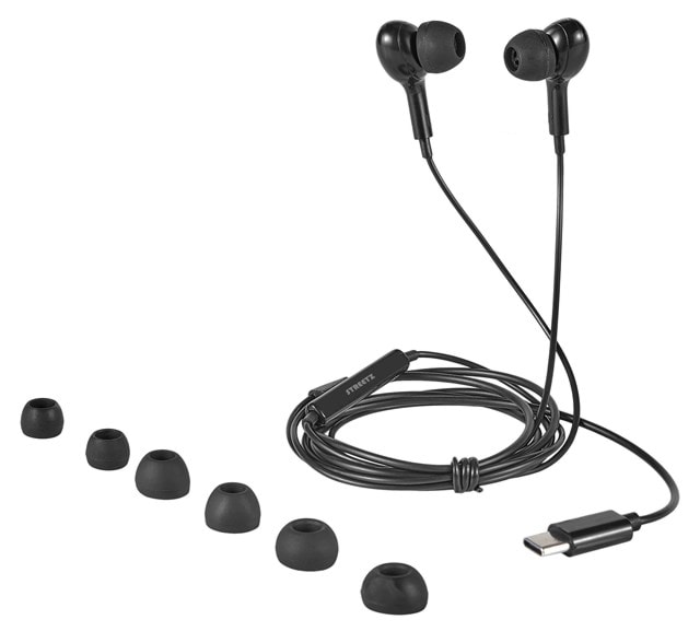 Streetz C220 Black USB-C Earphones - 3