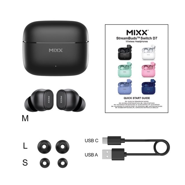 Mixx Audio StreamBuds Switch D7 Black True Wireless Bluetooth Earphones - 4