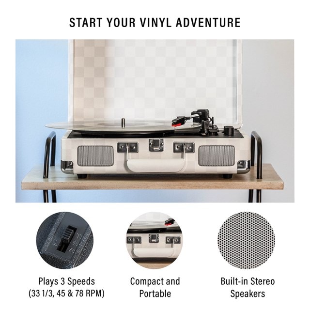 Crosley Cruiser Plus Almond Checkerboard Bluetooth Turntable - 13