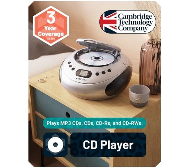Oakcastle CD250 Silver Bluetooth CD Player with FM Radio - 3
