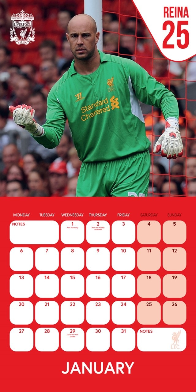 Liverpool FC Legends 2025 Square Calendar - 3