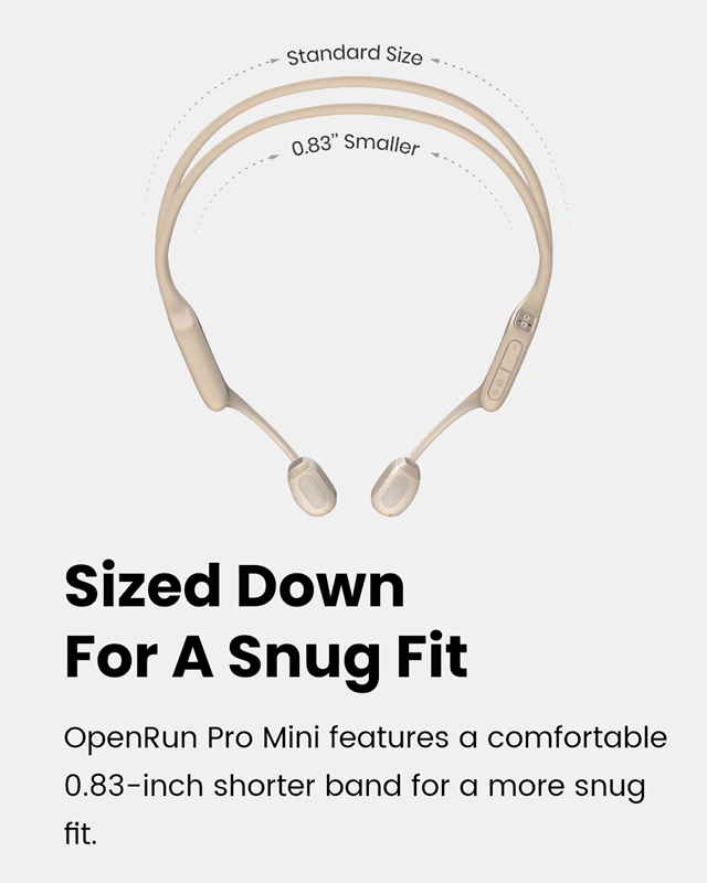 Shokz OpenRun Pro Mini Beige Open Ear Bluetooth Earphones - 2