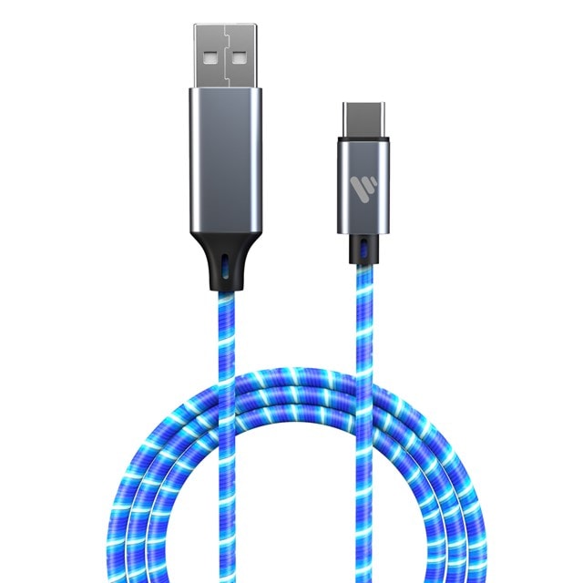 Vybe Light-Up Blue USB-C Cable 3m - 2