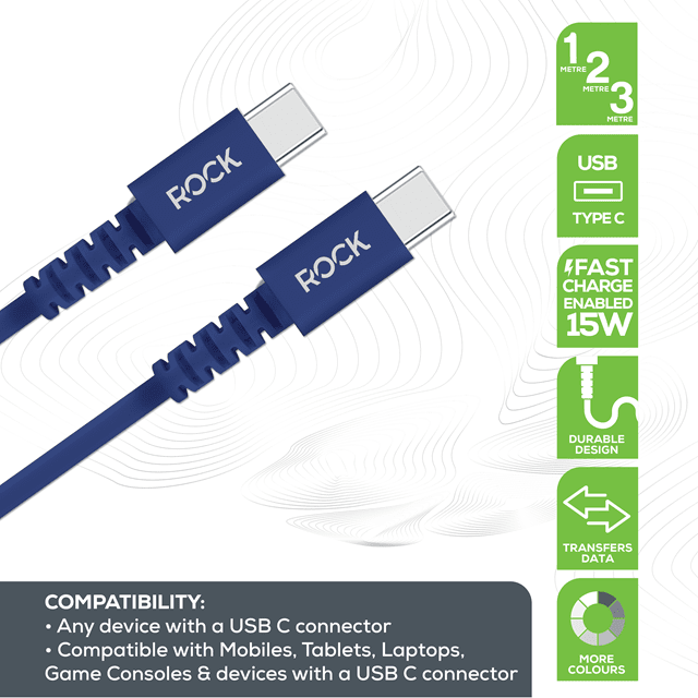 Rock Navy USB-C to USB-C Cable 3M - 2