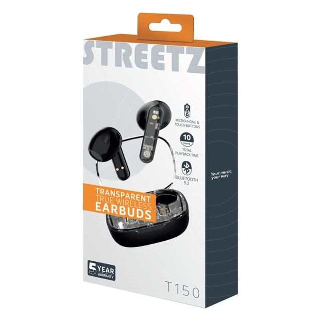 Streetz T150 Transparent Black True Wireless Bluetooth Earphones - 6