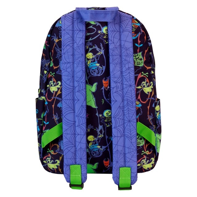 Neon Glow-In-Dark Full-Size Nylon Backpack Nightmare Before Christmas Loungefly - 4