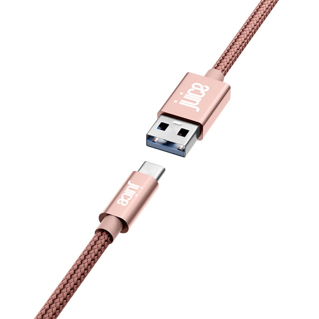 Juice Rose Gold Braided USB-C Cable 3m - 1