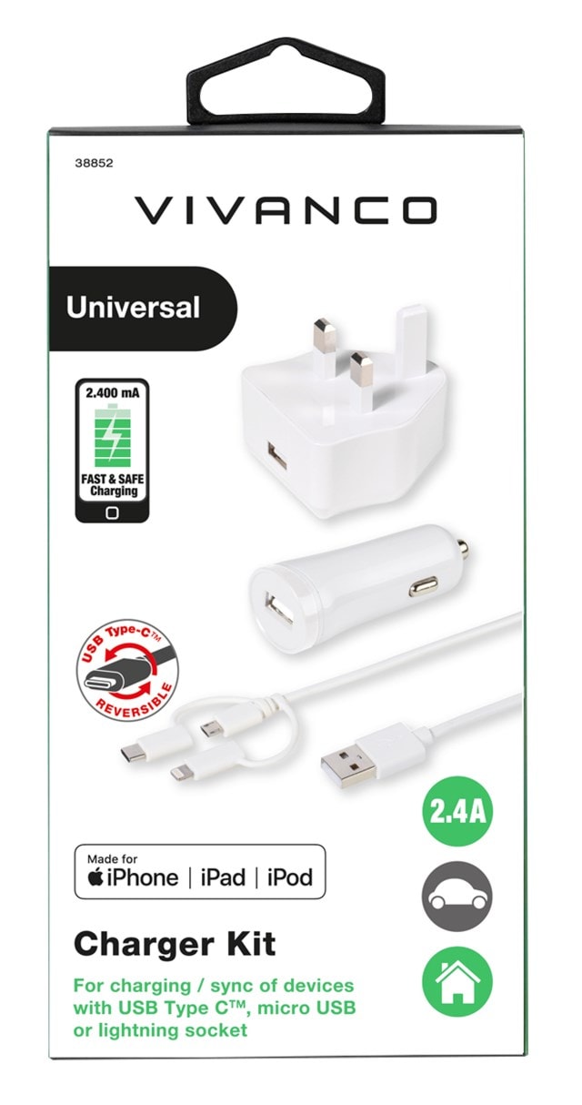 Vivanco Charging Kit (USB Plug, Multicable & Car Charger) - 2