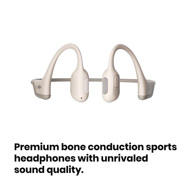 Shokz OpenRun Pro Beige Bone Conduction Bluetooth Earphones - 2