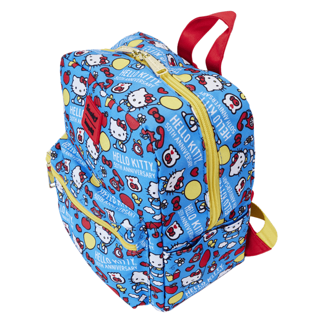 Classic All Over Print Nylon Square Mini Backpack Hello Kitty 50th Anniversary Loungefly - 4