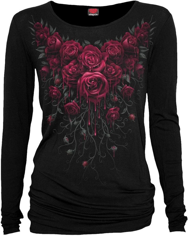 Spiral: Blood Rose: Long Sleeve Ladies Fit Tee (Small) - 1