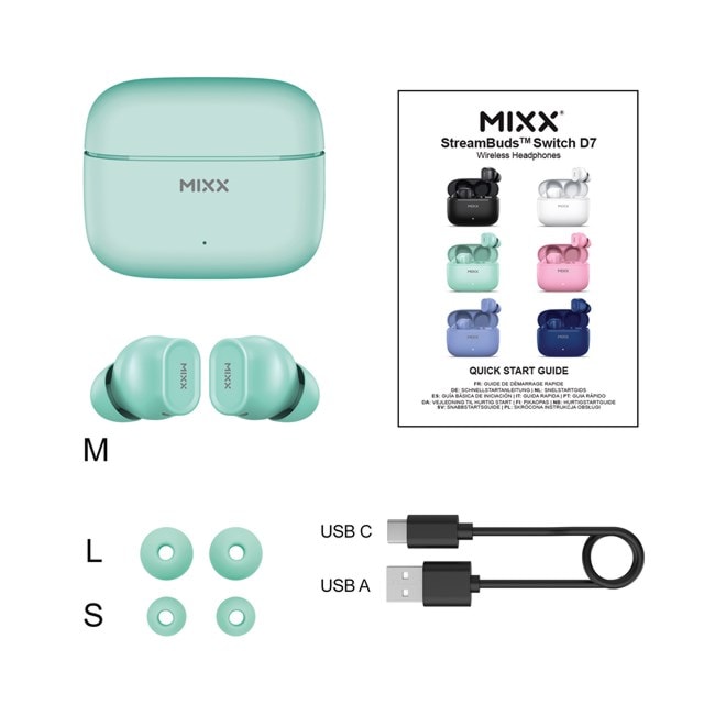 Mixx Audio StreamBuds Switch D7 Mint Green True Wireless Bluetooth Earphones - 4