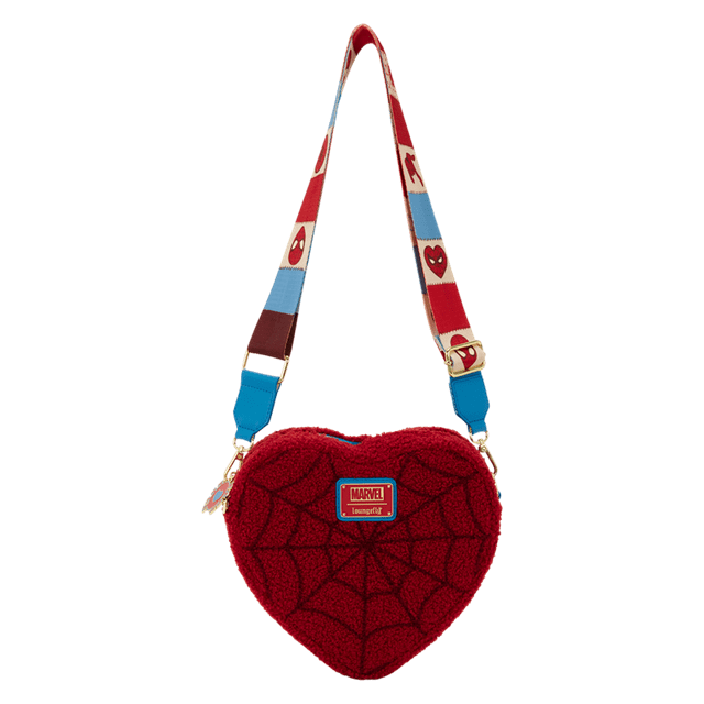 Spider-Man Sherpa Heart Shaped Loungefly Crossbody Bag - 3