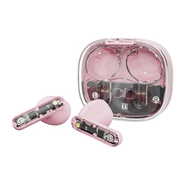 Streetz T150 Transparent Pink True Wireless Bluetooth Earphones - 4