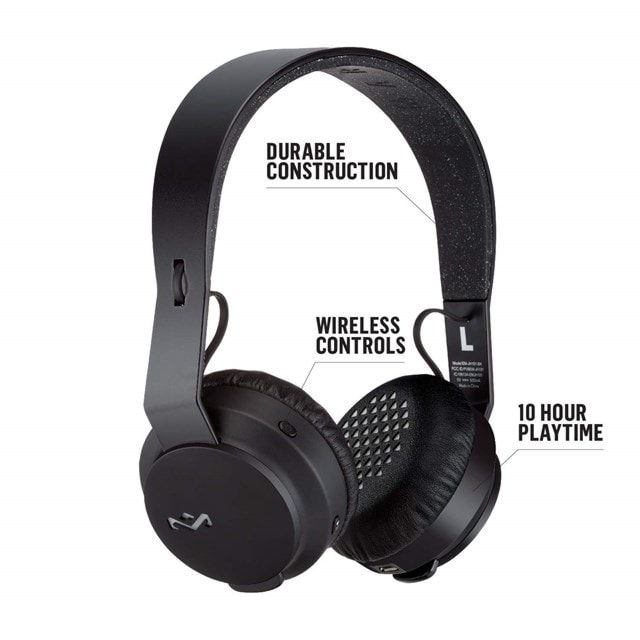 House Of Marley Rebel Black Bluetooth Headphones - 5